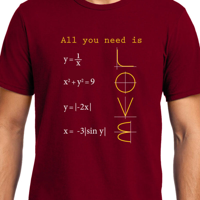Xevomart All You Need is Love , Math , Unisex Graphic T-Shirt