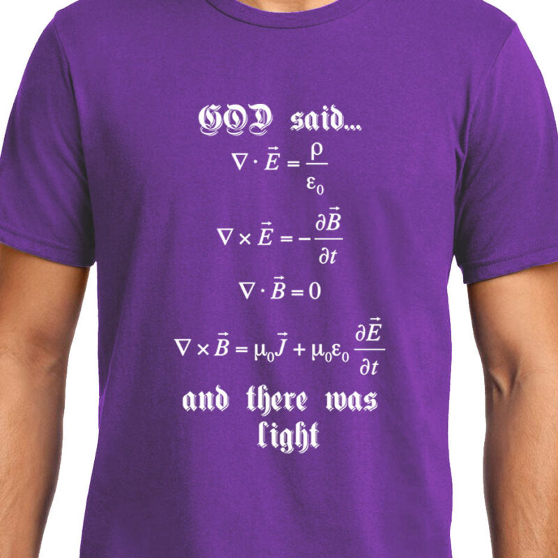 Xevomart Maxwell's Equation , God Said Let there be light , Physics, Unisex Graphic T-Shirt
