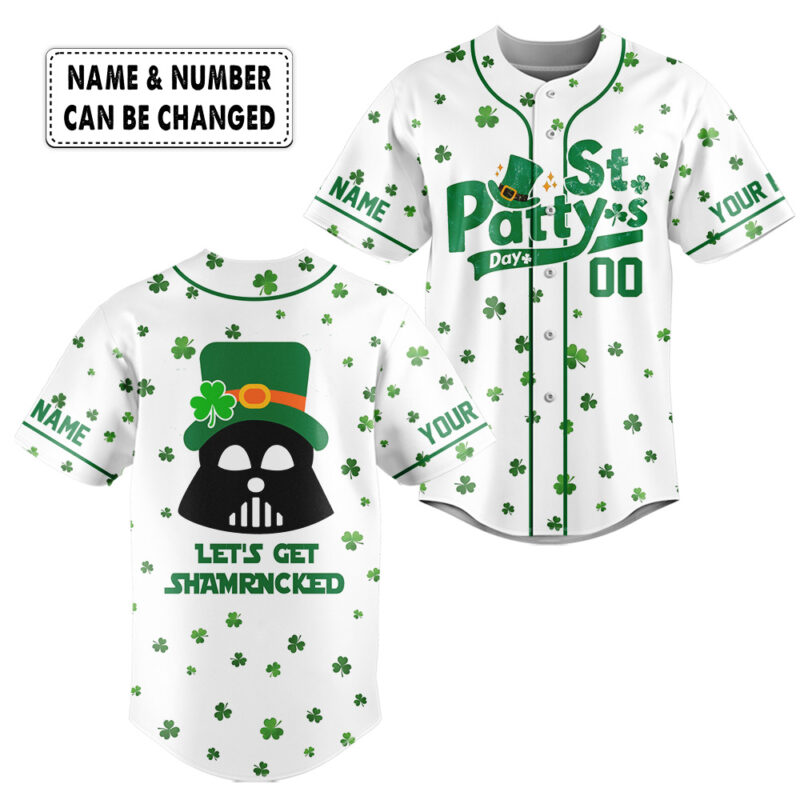 Personalized Let's Get Shamrocked St. Patrick's Day, Baseball Jersey