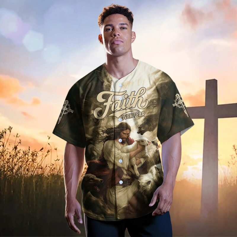 Jesus Protect the Lamp Baseball Jersey