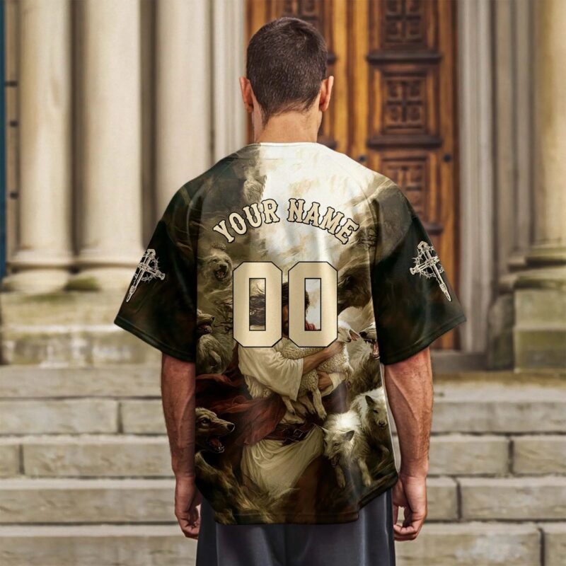 Jesus Protect the Lamp Baseball Jersey