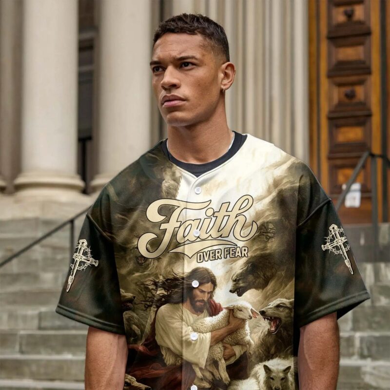 Jesus Protect the Lamp Baseball Jersey