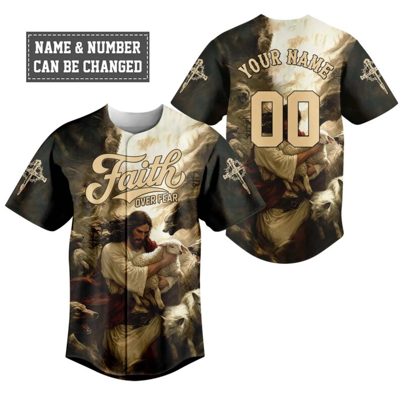 Jesus Protect the Lamp Baseball Jersey