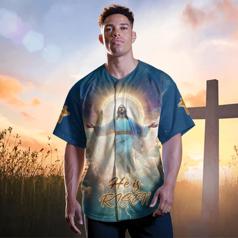 He Is Risen Ascension Glory Baseball Jersey