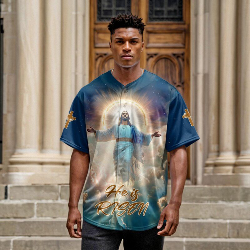 He Is Risen Ascension Glory Baseball Jersey