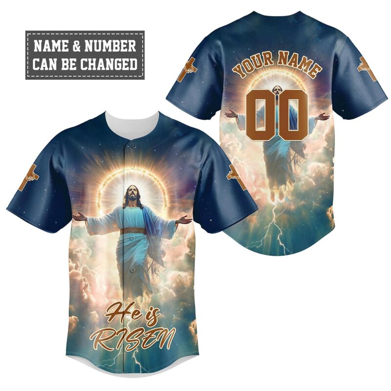 He Is Risen Ascension Glory Baseball Jersey