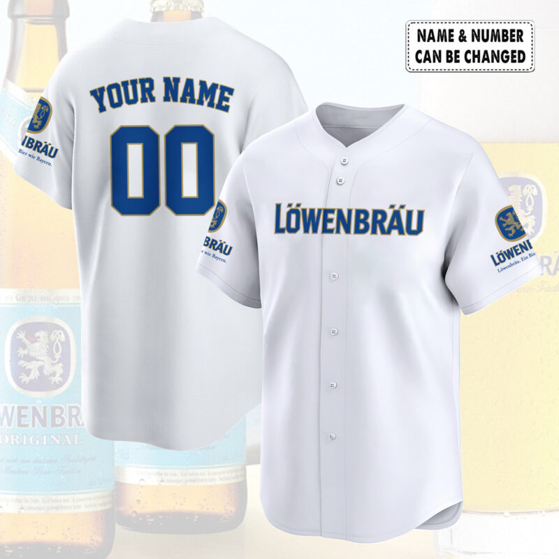 Personalized Lowenbrau Beer Baseball Jersey
