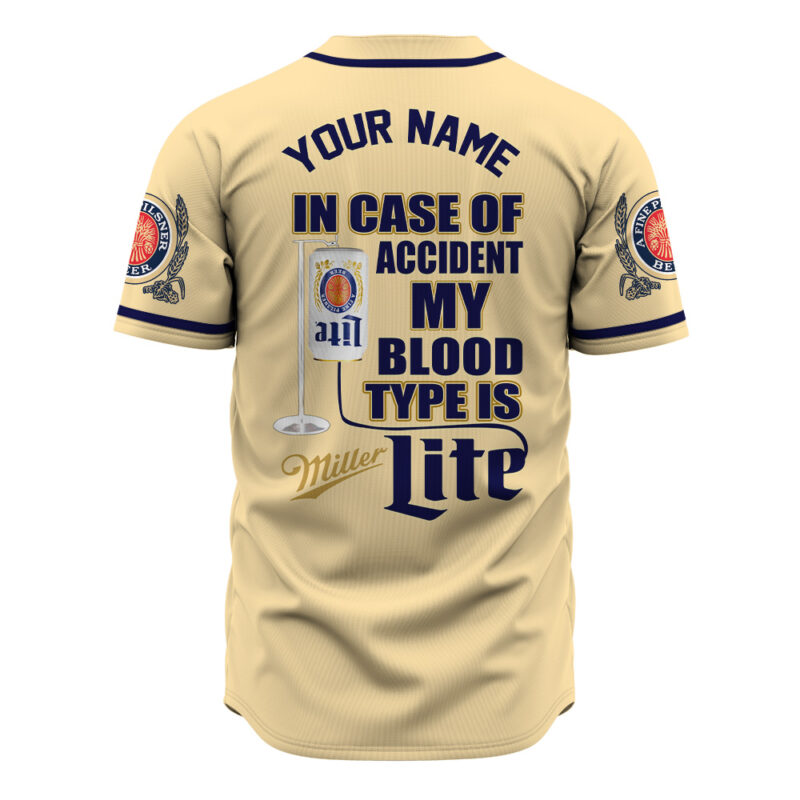 In Case of Accident my Blood Type is Tito's Baseball Jersey