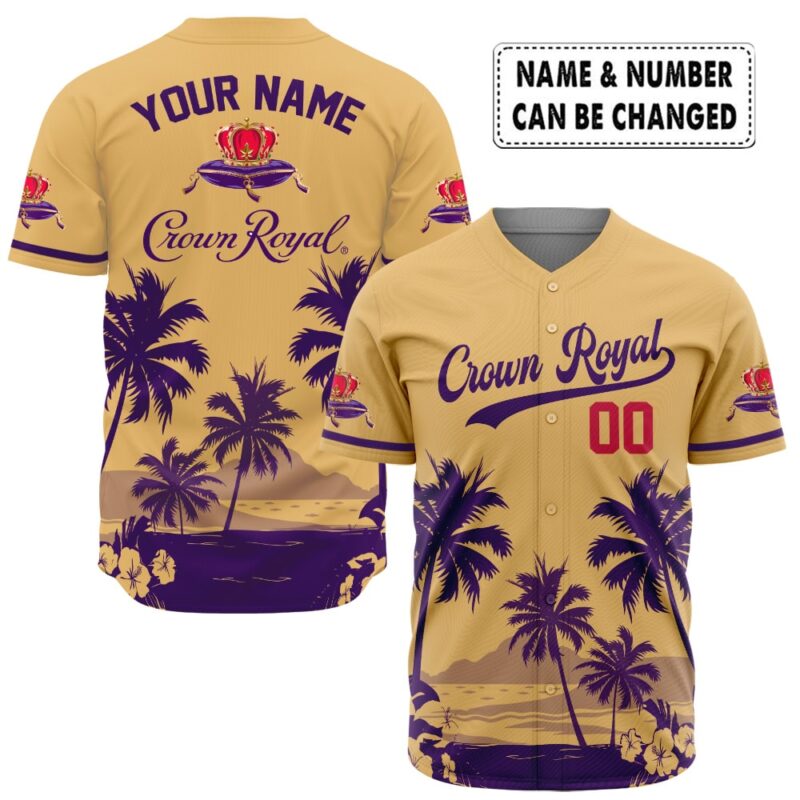 Personalized Coors Banquet Palm Tree Surfboard Baseball Jersey