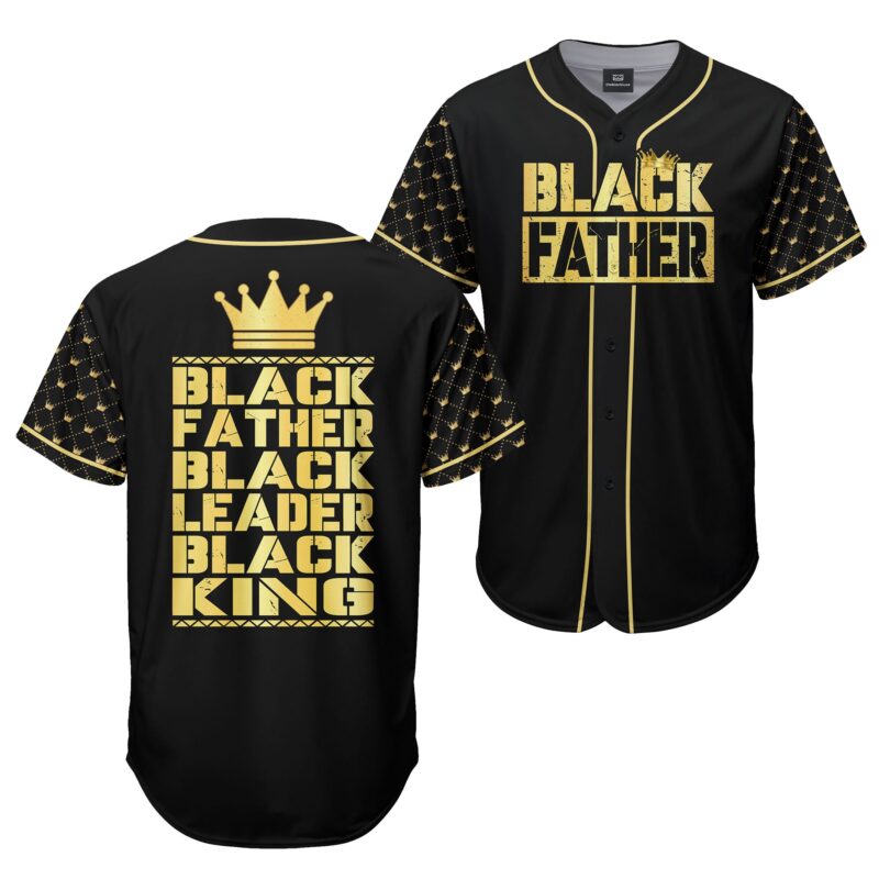 Black Father Black Leader Black King Baseball Jersey