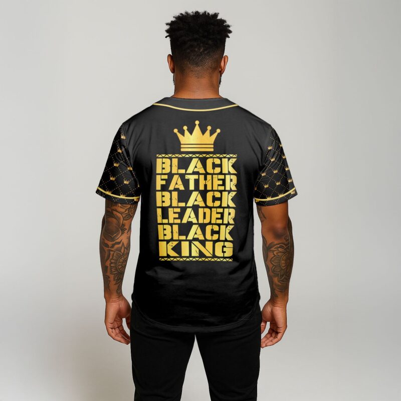 Black Father Black Leader Black King Baseball Jersey