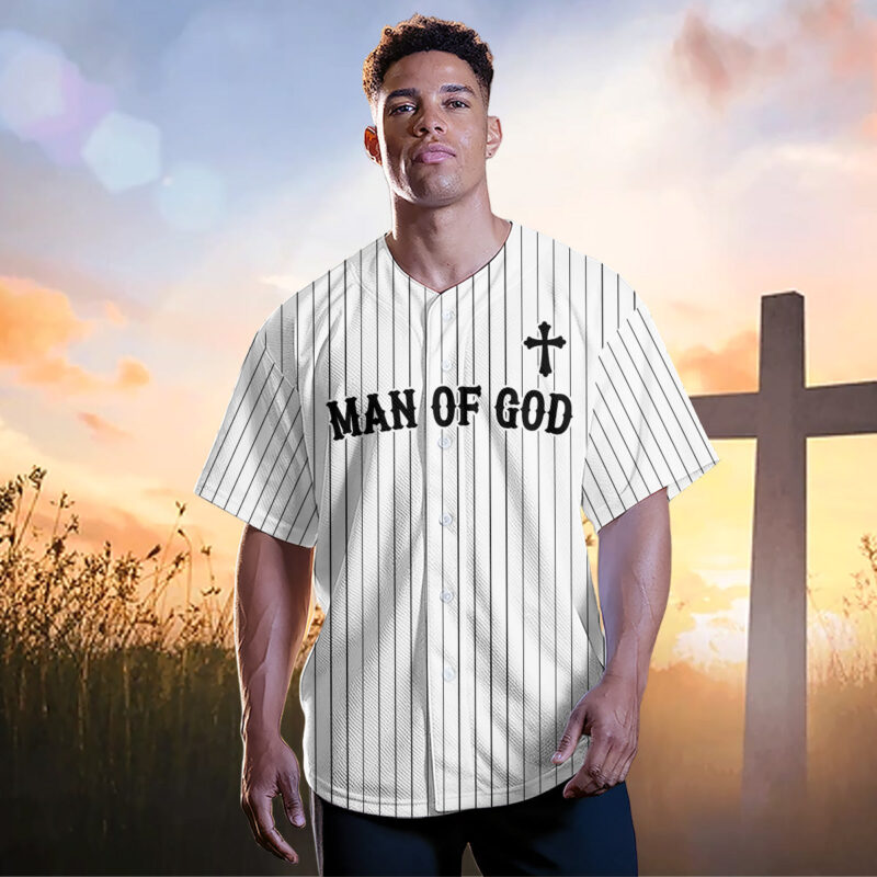 Man Of God Striped Baseball Jersey