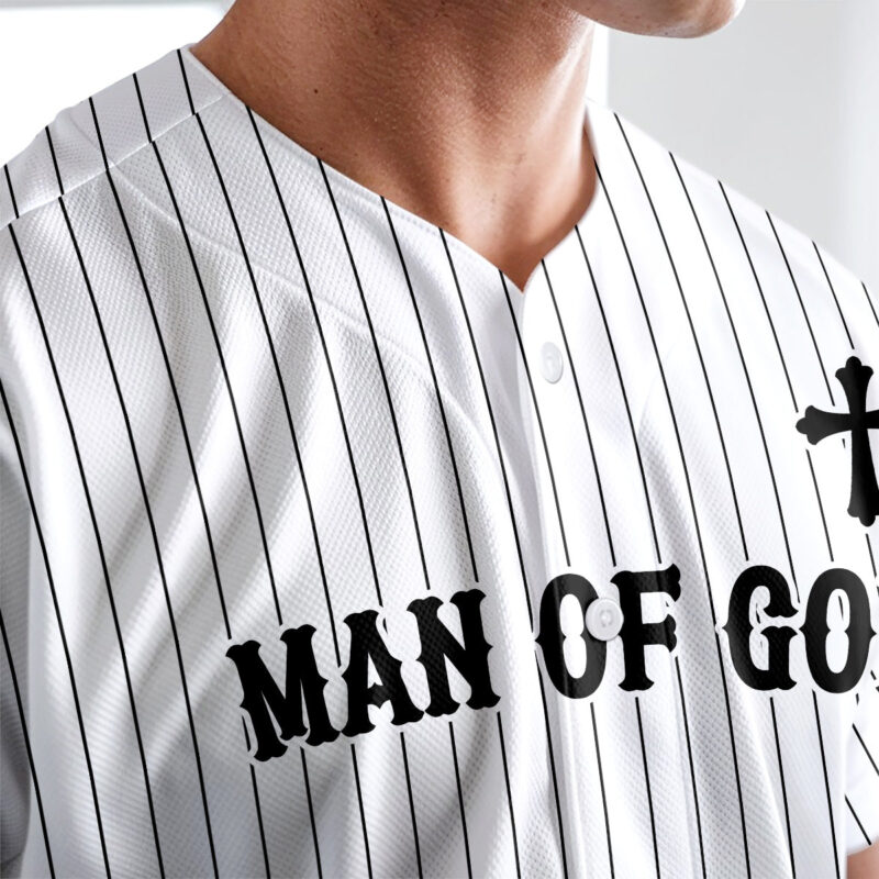 Man Of God Striped Baseball Jersey