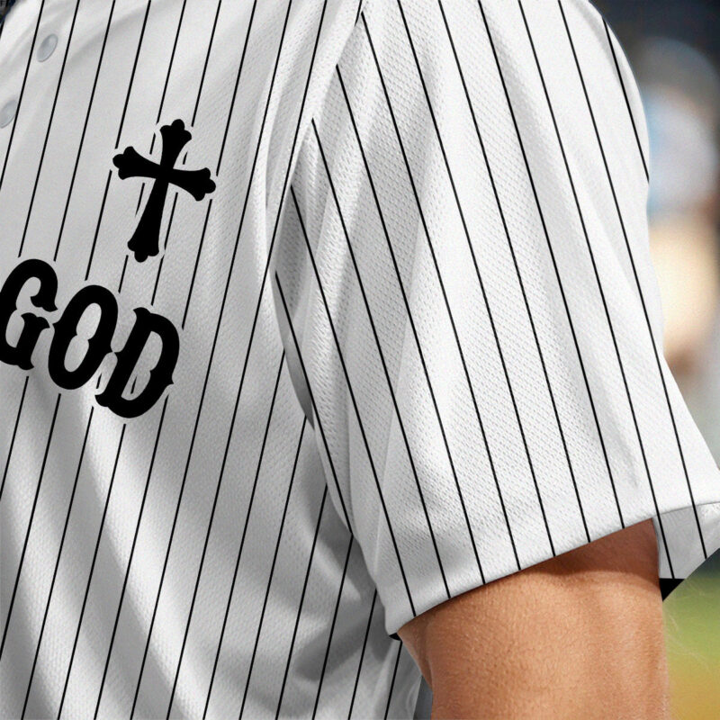 Man Of God Striped Baseball Jersey
