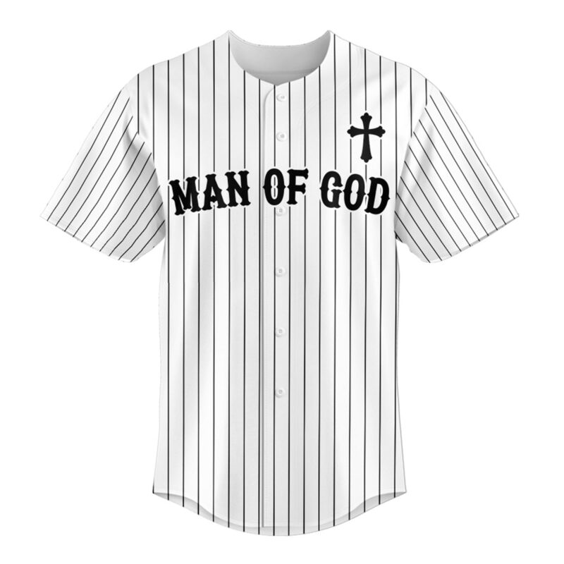 Man Of God Striped Baseball Jersey