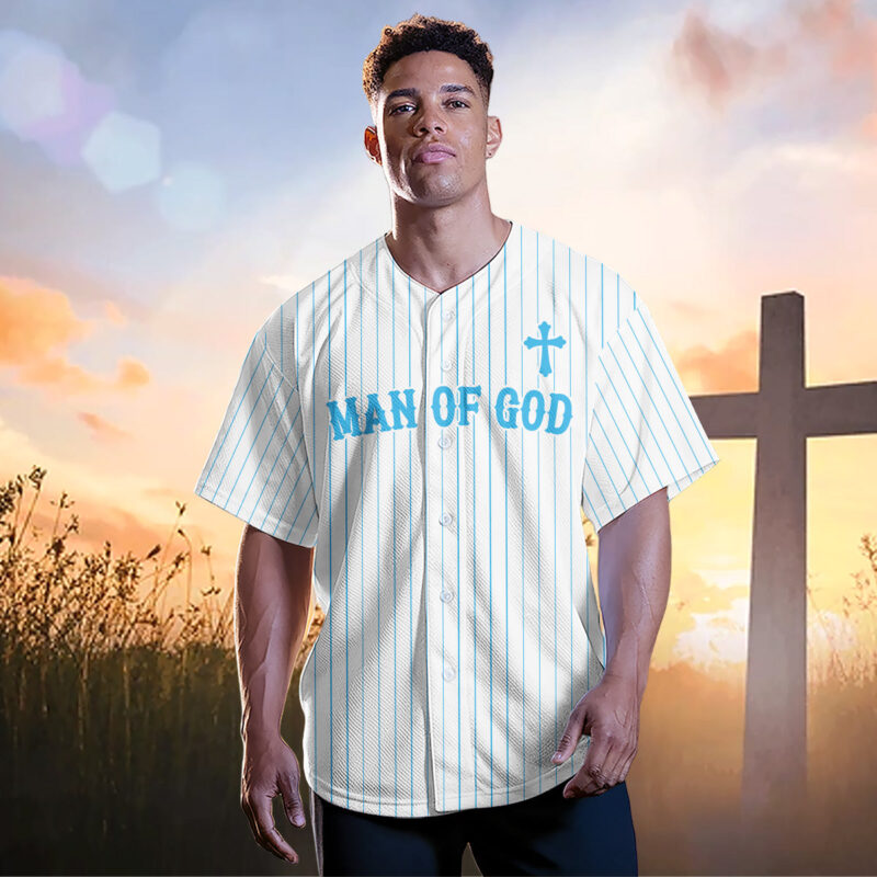 Man Of God Striped Baseball Jersey