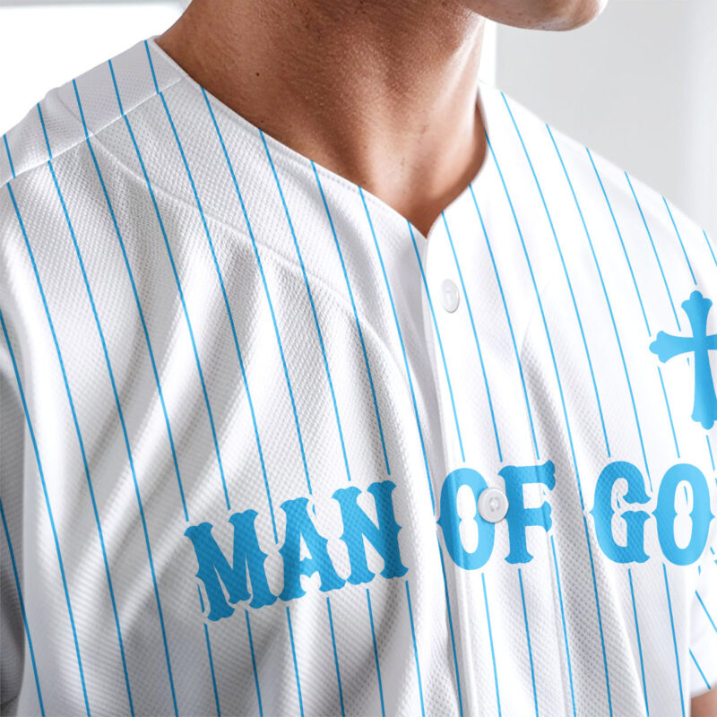 Man Of God Striped Baseball Jersey