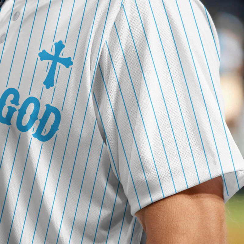 Man Of God Striped Baseball Jersey