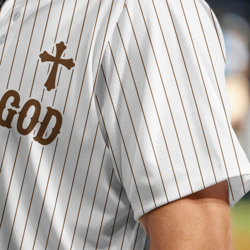 Man Of God Striped Baseball Jersey