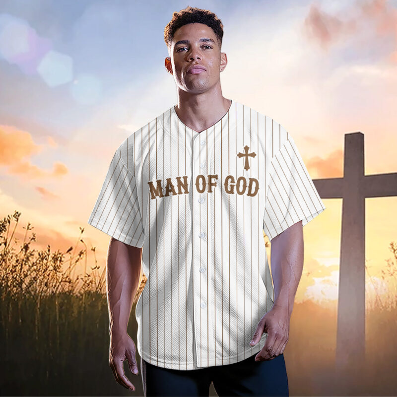 Man Of God Striped Baseball Jersey