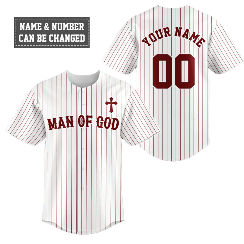 Man Of God Striped Baseball Jersey