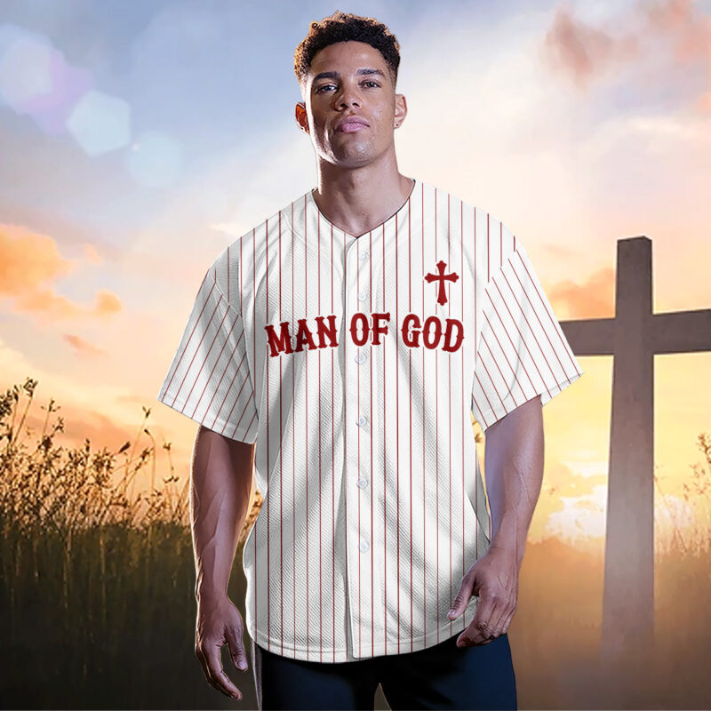 Man Of God Striped Baseball Jersey