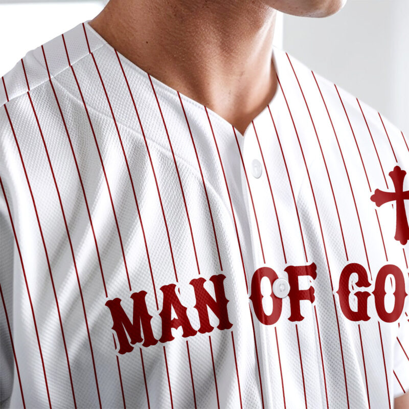 Man Of God Striped Baseball Jersey