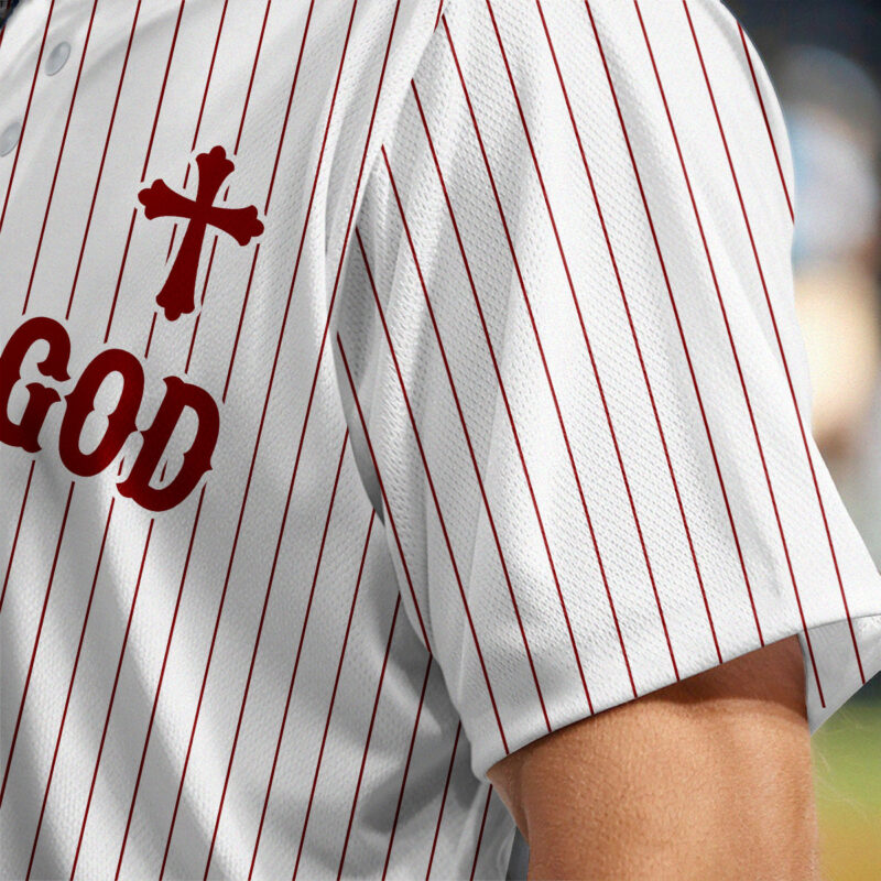 Man Of God Striped Baseball Jersey