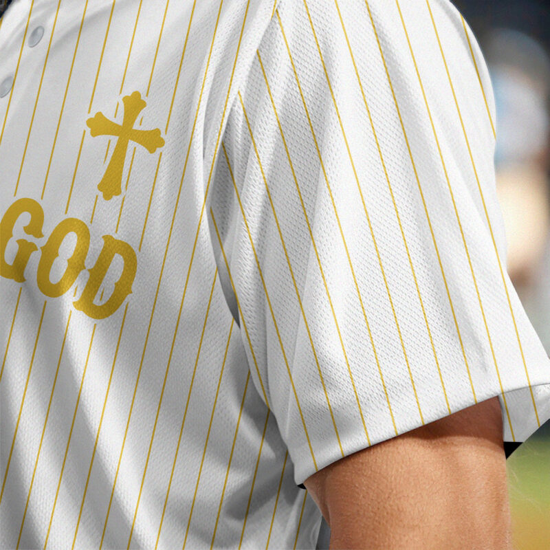 Man Of God Striped Baseball Jersey
