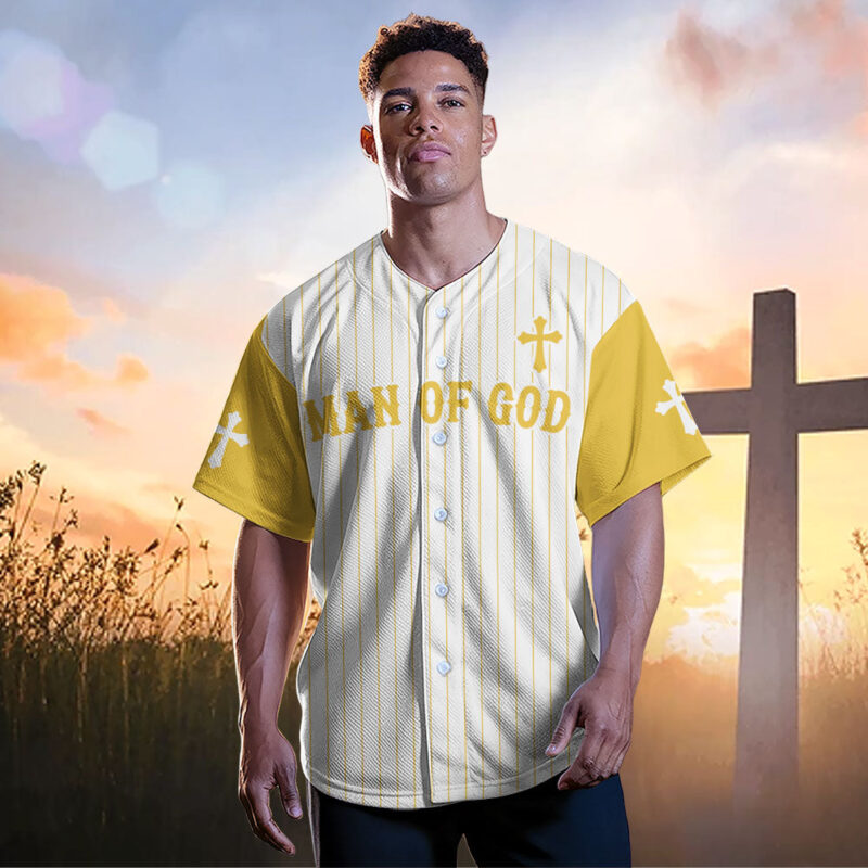 Man Of God Striped Baseball Jersey