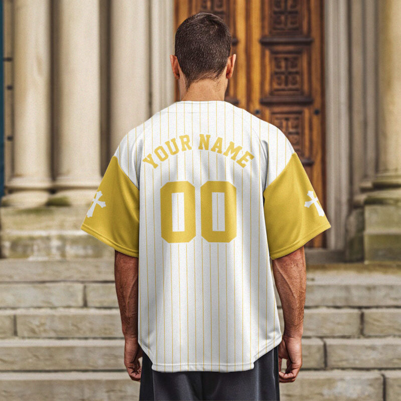 Man Of God Striped Baseball Jersey