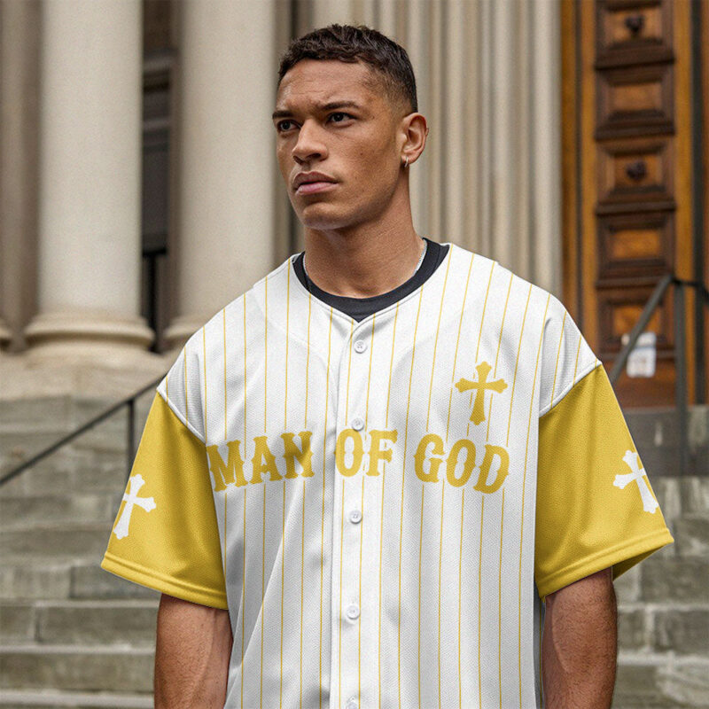 Man Of God Striped Baseball Jersey
