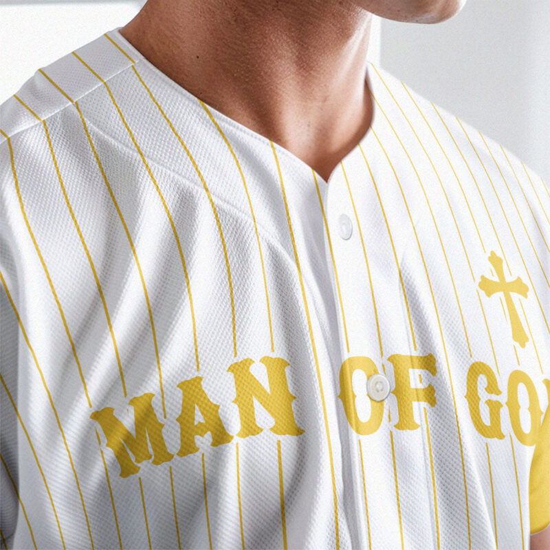 Man Of God Striped Baseball Jersey