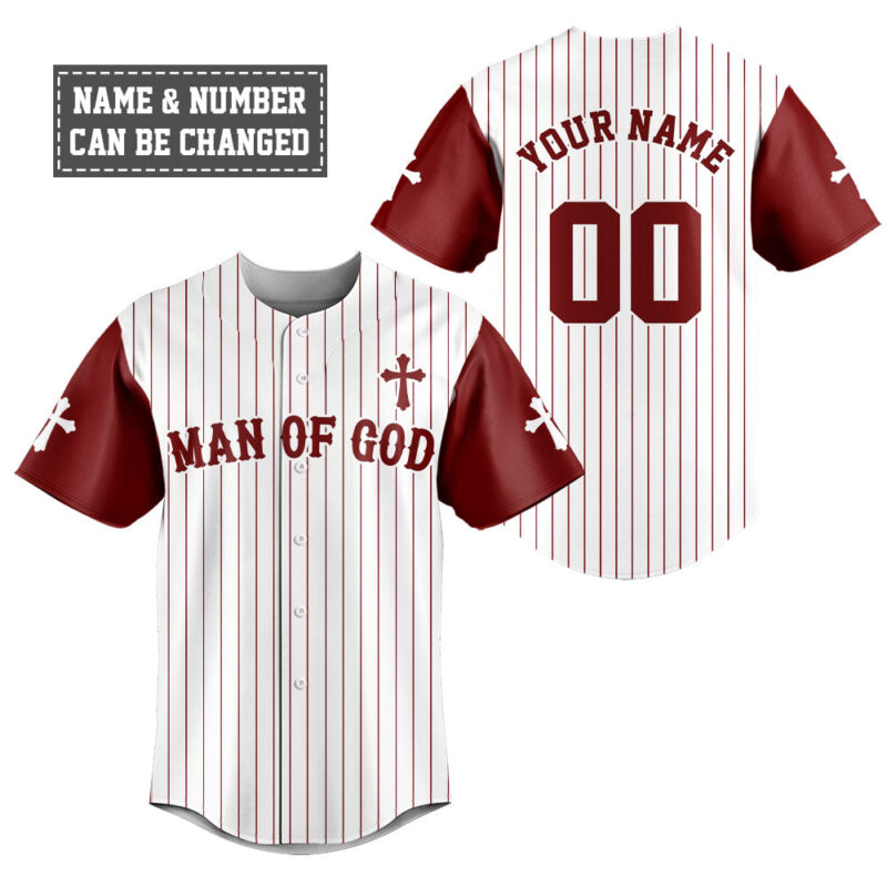 Man Of God Striped Baseball Jersey