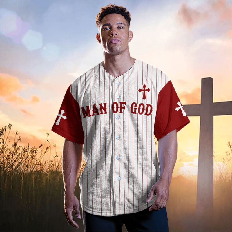 Man Of God Striped Baseball Jersey