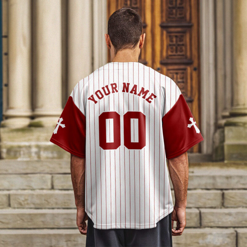 Man Of God Striped Baseball Jersey