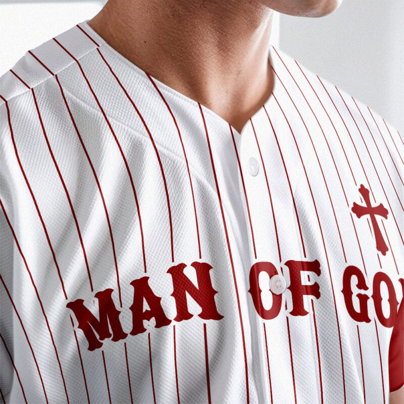 Man Of God Striped Baseball Jersey