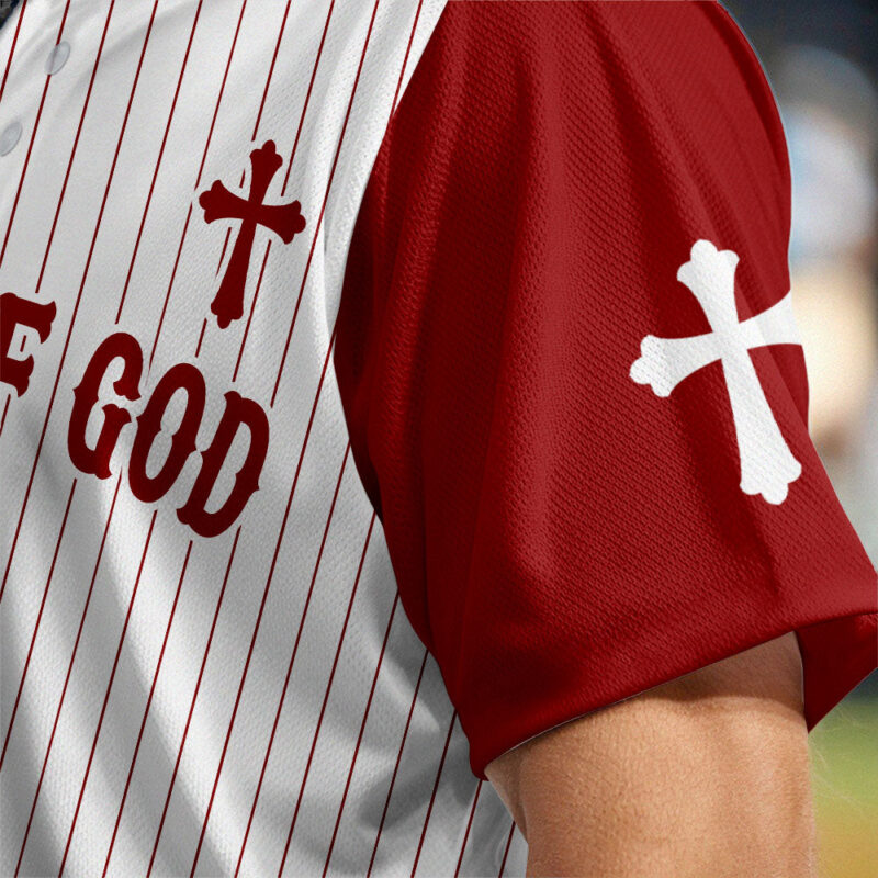 Man Of God Striped Baseball Jersey
