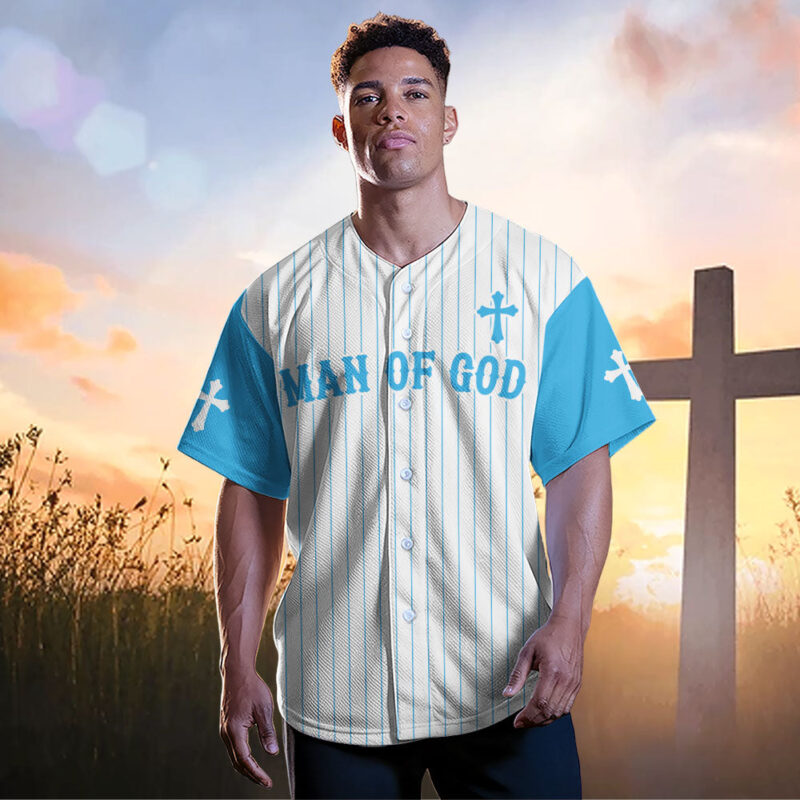 Man Of God Striped Baseball Jersey