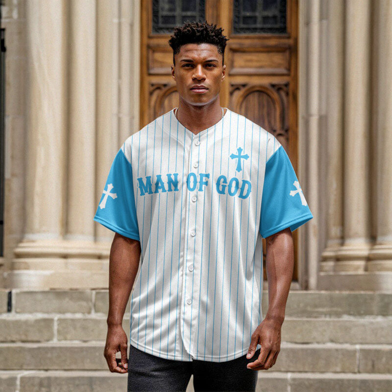 Man Of God Striped Baseball Jersey