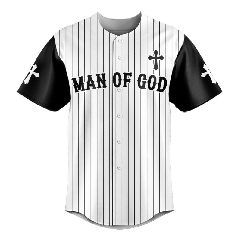 Man Of God Striped Baseball Jersey