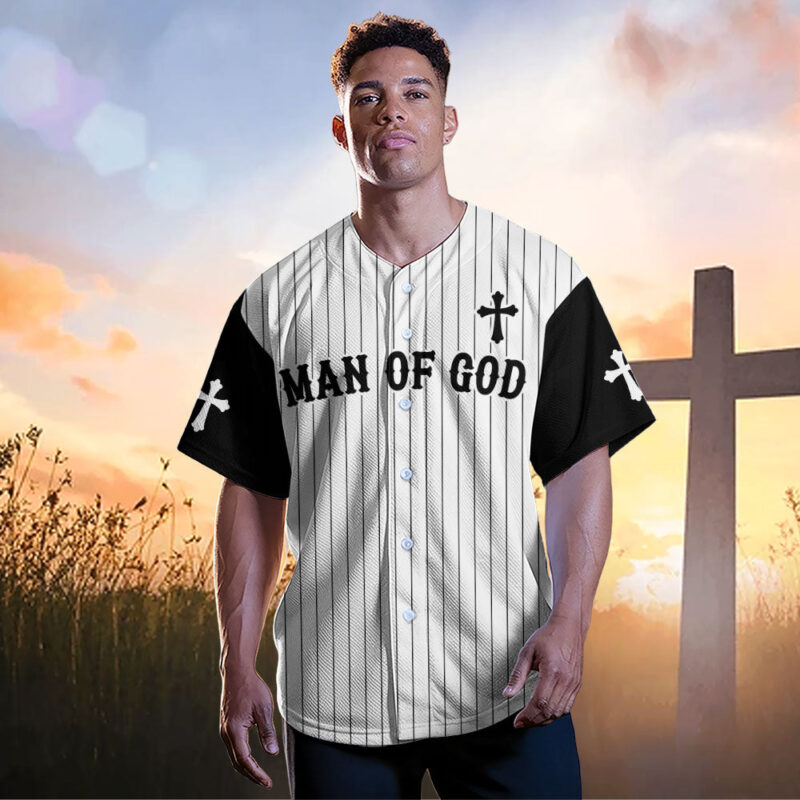Man Of God Striped Baseball Jersey