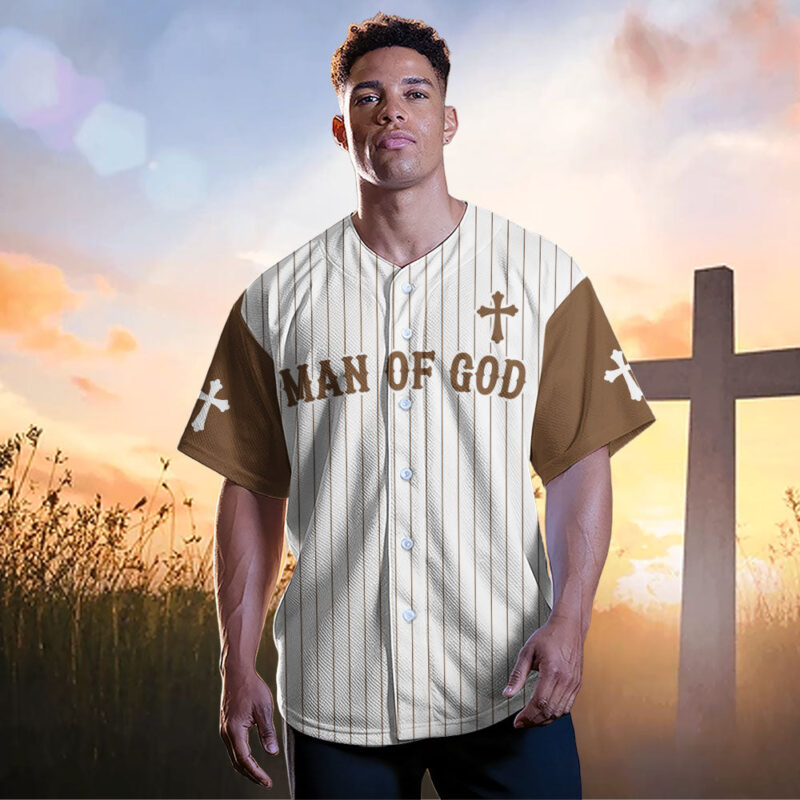 Man Of God Striped Baseball Jersey