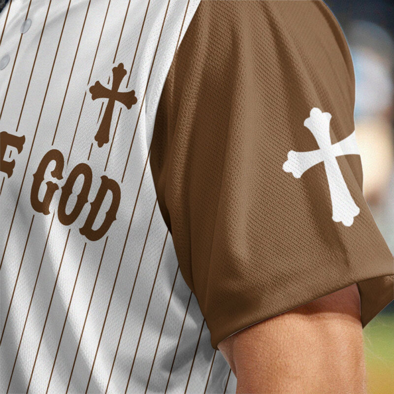 Man Of God Striped Baseball Jersey