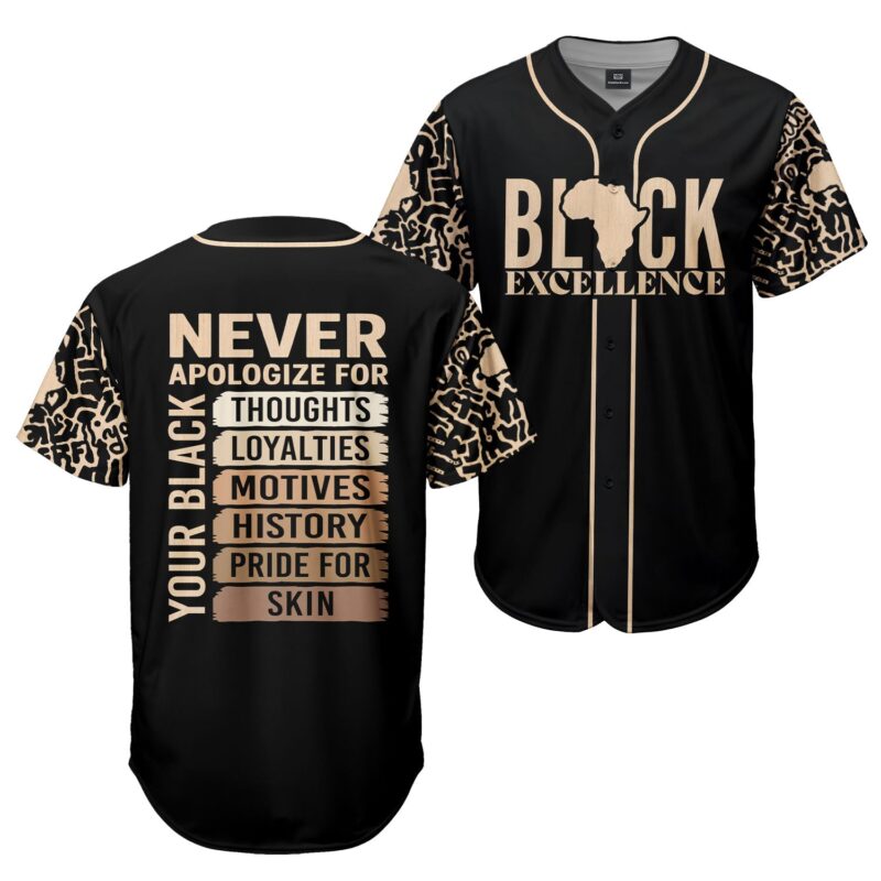Black Excellence Baseball Jersey