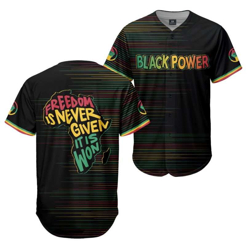 Black Power Won Baseball Jersey