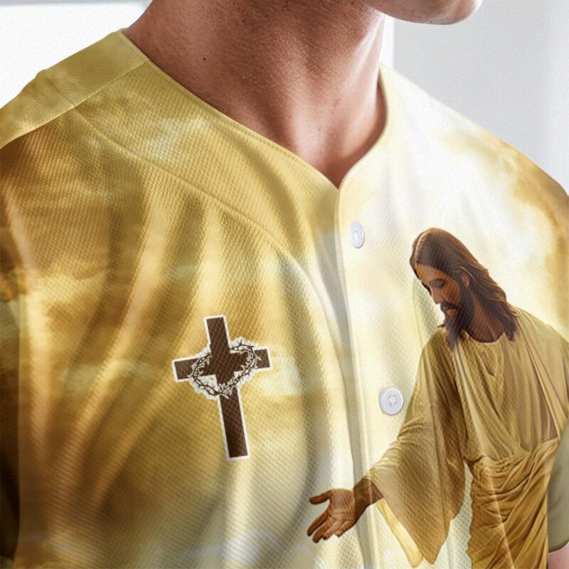 When Life Knocks Me Down Jesus Picks Me Up Baseball Jersey