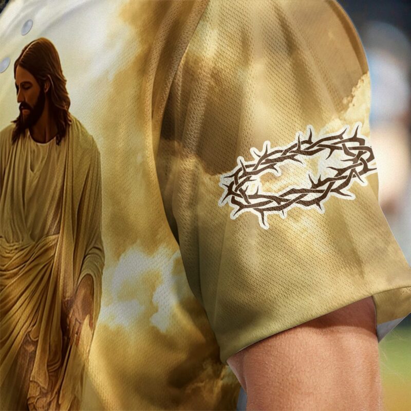 When Life Knocks Me Down Jesus Picks Me Up Baseball Jersey