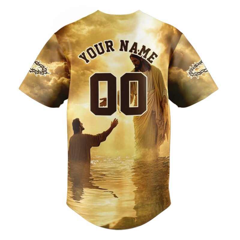 When Life Knocks Me Down Jesus Picks Me Up Baseball Jersey