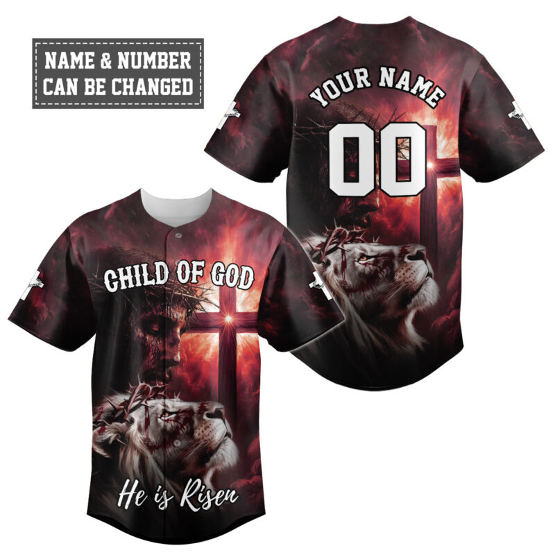 Child Of God Risen Warrior Baseball Jersey